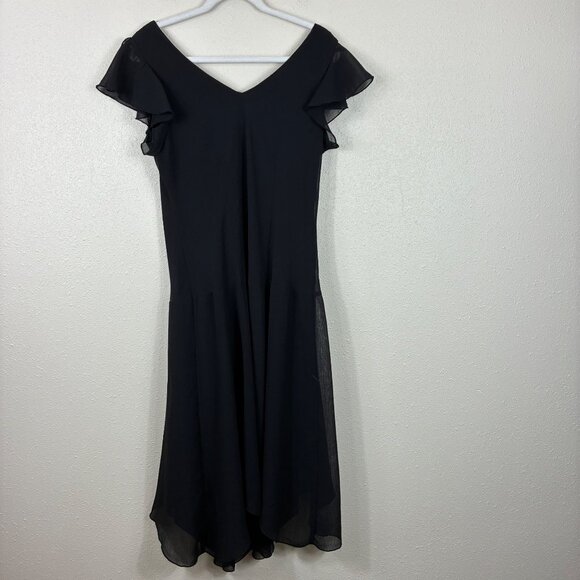 VTG CS Focus Studio Asymmetric Hem Chiffon Dress Witchy Sz12 - Picture 8 of 8